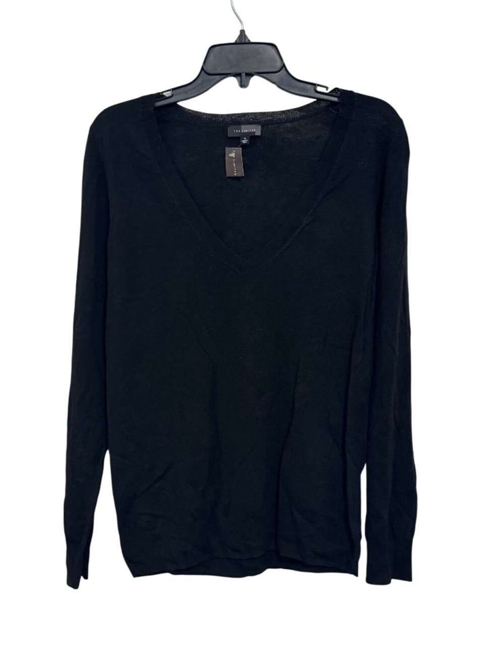 The Limited Black V-Neck Sweater Medium Rayon Nylon Wool Blend Womens